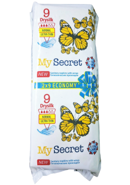 Гигиенические прокладки My Secret Drysilk 3 капли, 18 шт